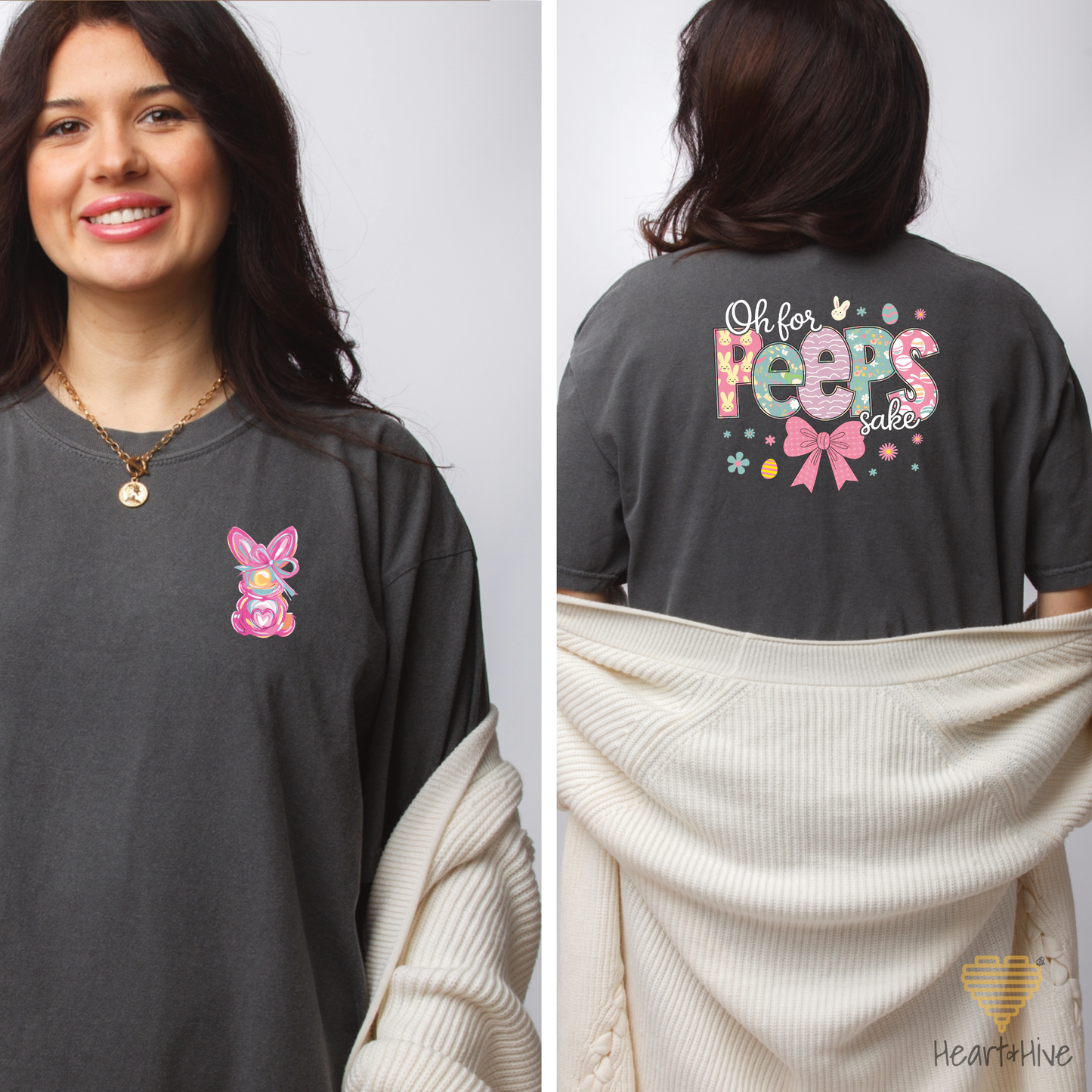 Oh For Peeps Sake // Double-Sided Unisex Tee // 4 COLORS - Heart & Hive Designs