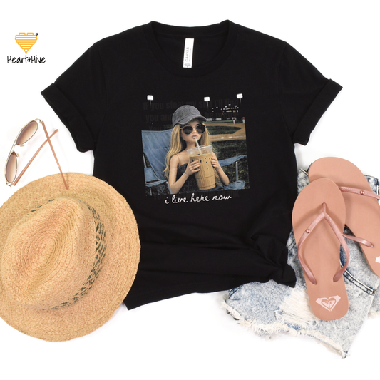 I Live Here Now Baseball Mom Doll Tee // Unisex Tee // Black