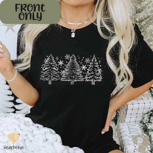 Christmas Tress // Optional Snowflake Sleeves // BLACK