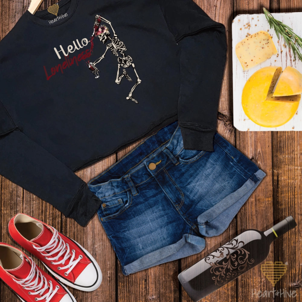 Hello Loneliness // Cropped Hoodie & Crew Fleece // 3 COLORS - Heart & Hive Designs