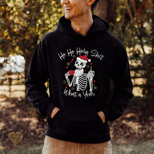 Skeleton Middle Finger What a Year // Pullovers // Black - Heart & Hive Designs