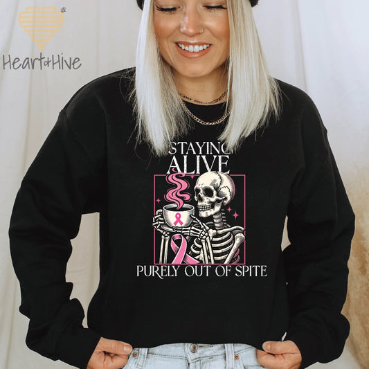 Staying Alive Purely Out of Spite // Pullovers // BLACK - Heart & Hive Designs