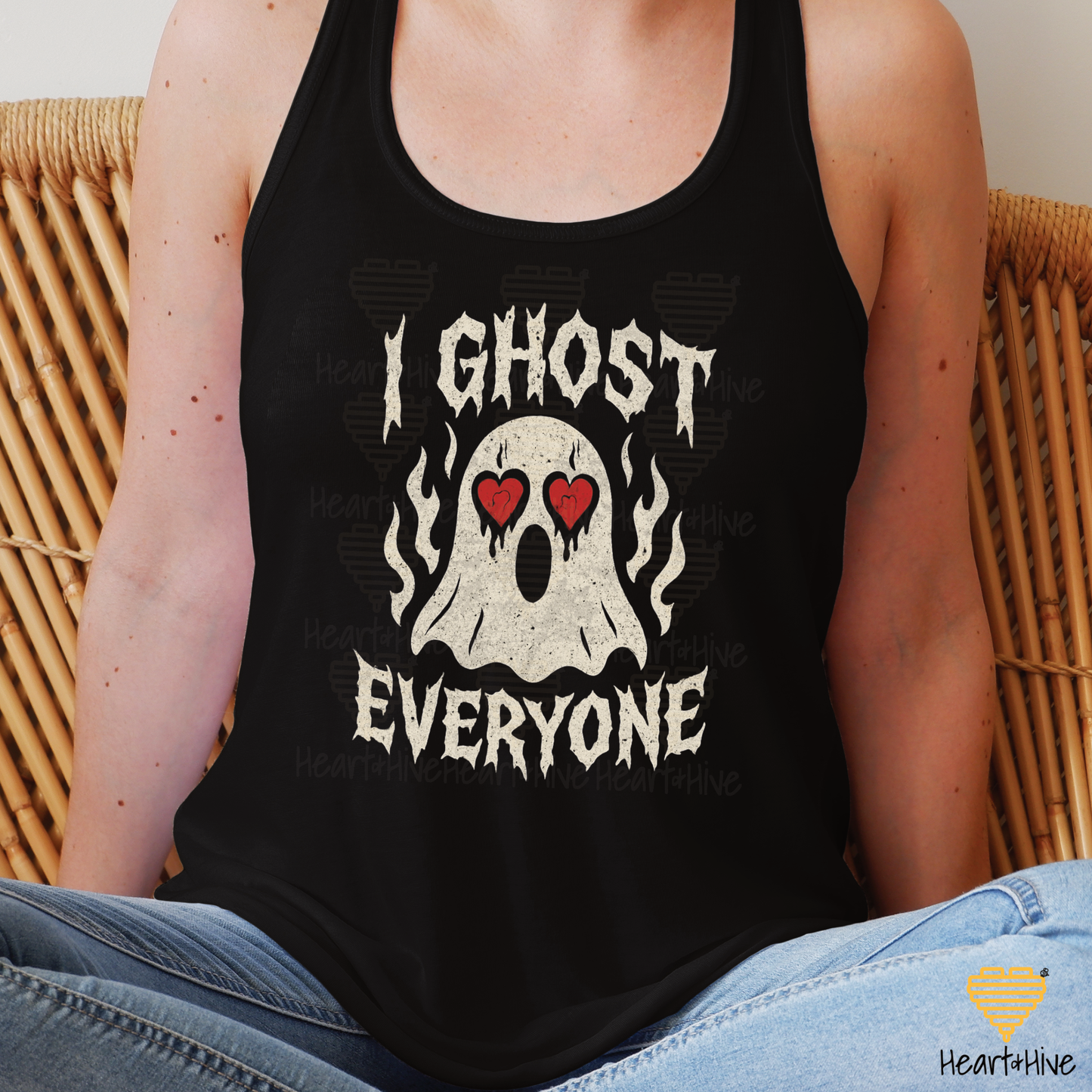 I Ghost Everyone Spooky Valentines Day // Optional Bleeding Heart Sleeves // BLACK