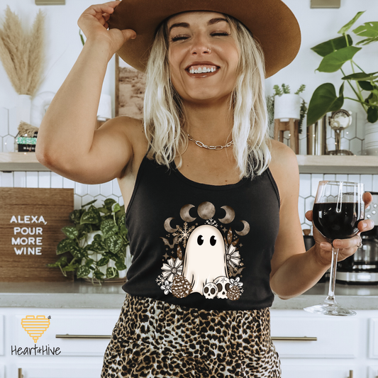 Cute Cottagecore Ghost Winter // Optional Matching Sleeves // BLACK