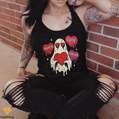 Haunted Cutie Forever Ghost // Spooky Valentines Day // Optional Bleeding Heart Sleeves // BLACK