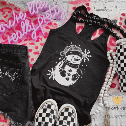 Lace Hat Snowman // Optional Snowflake Sleeves // BLACK