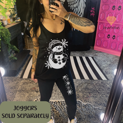 Lace Hat Snowman // Optional Snowflake Sleeves // BLACK