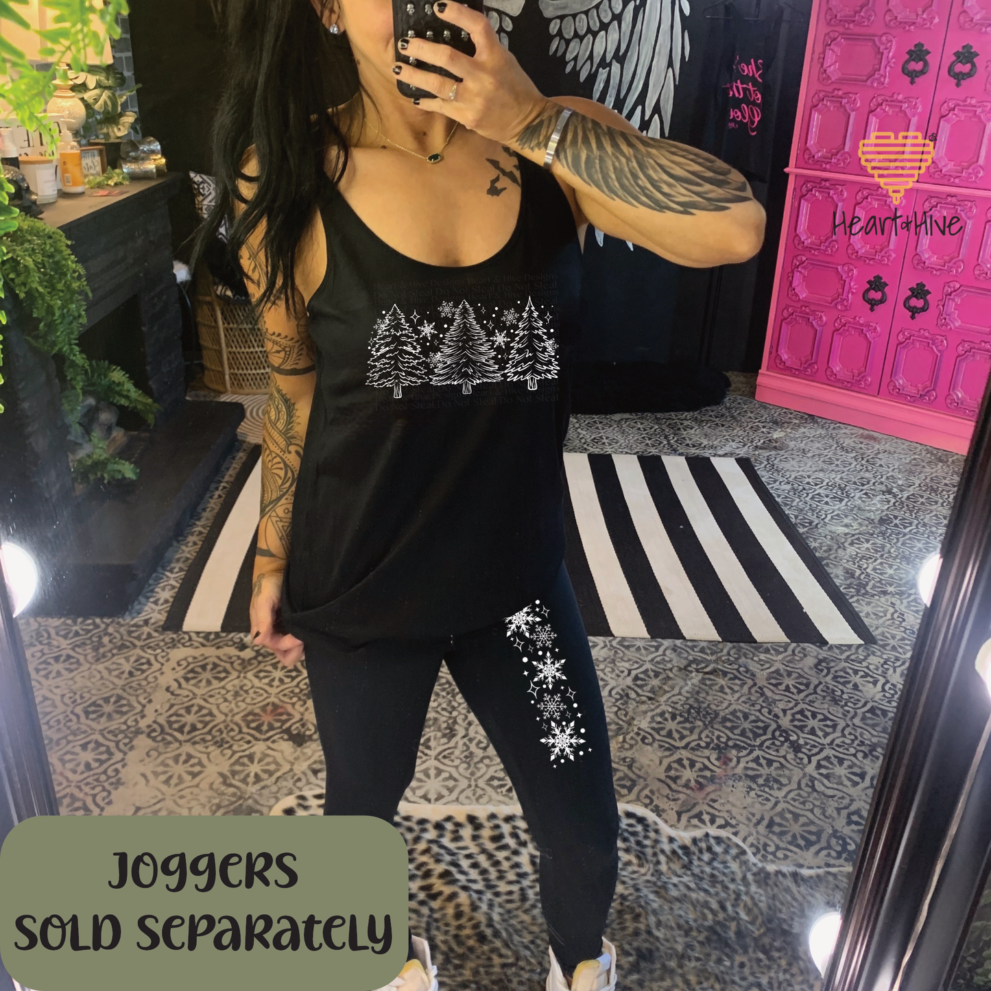 Christmas Tress // Optional Snowflake Sleeves // BLACK