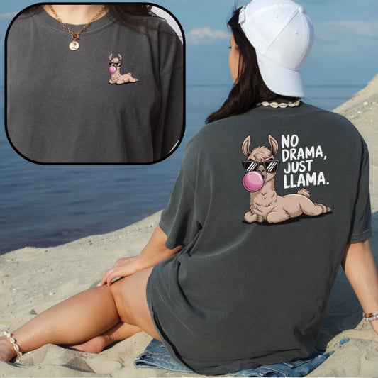 No Drama Just Llama // Double-Sided Unisex Tee // 4 COLORS