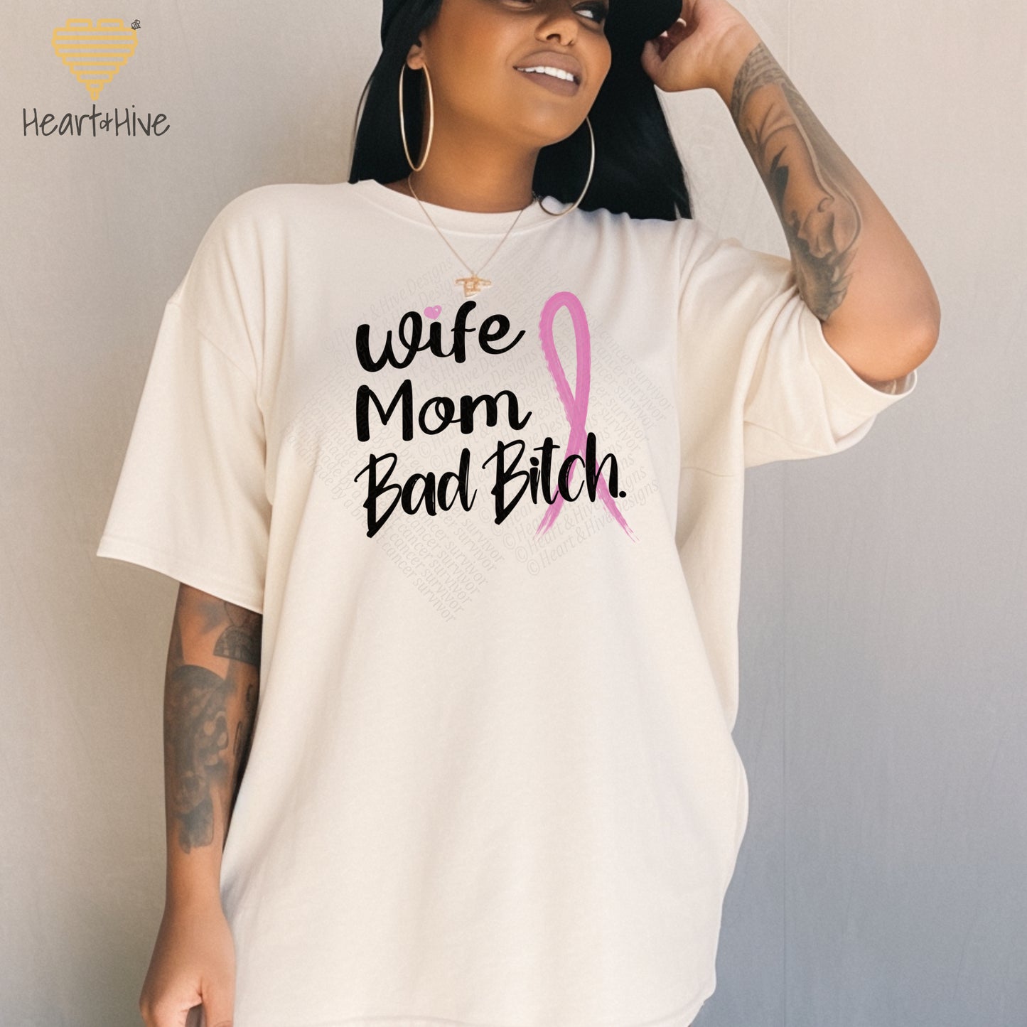 Wife Mom Fighter or Wife Mom Bad Bitch // Breast Cancer Awareness Shirt // Unisex Tee // 4 COLORS