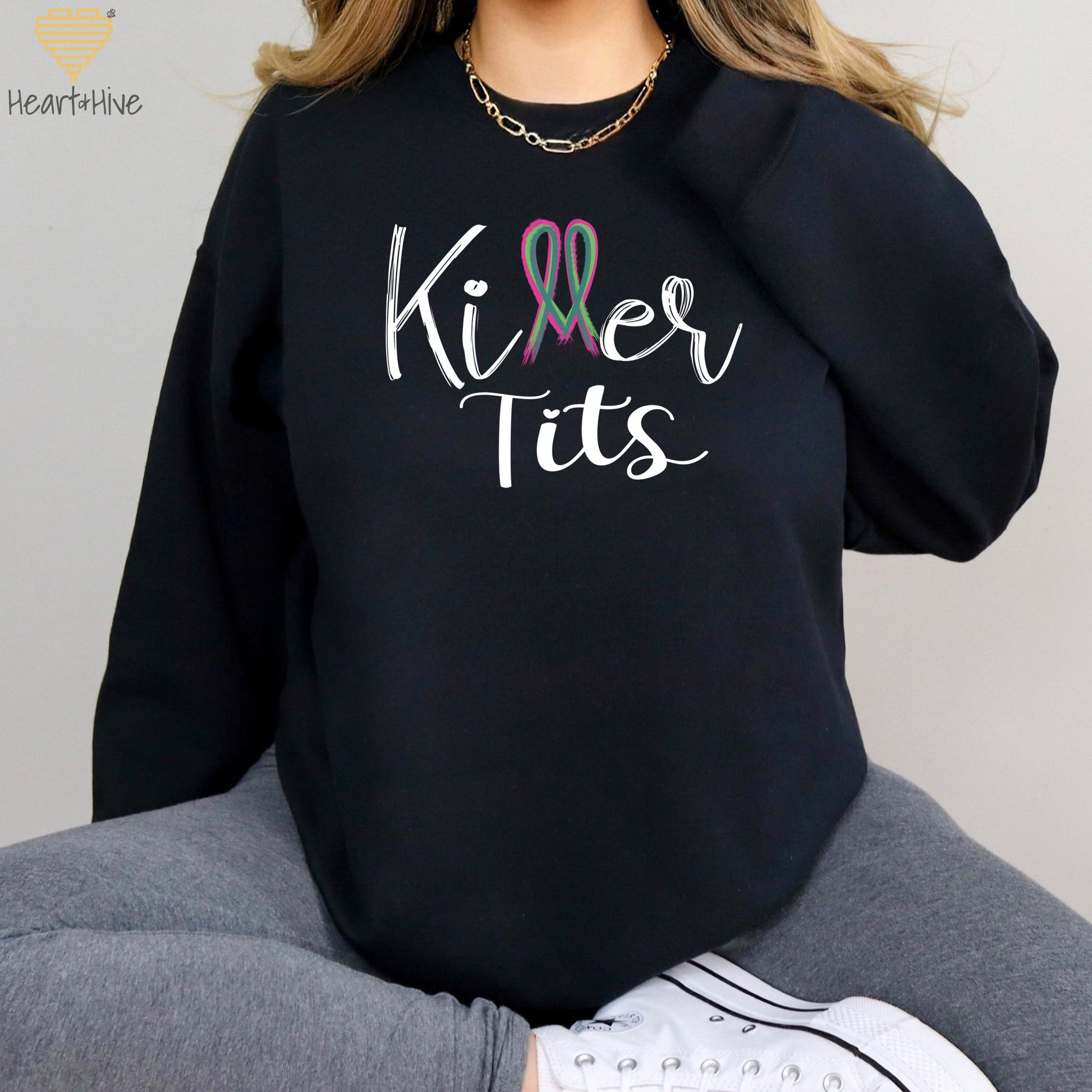 Killer Tits Metastatic Breast Cancer // Pullovers // 2 Colors - Heart & Hive Designs
