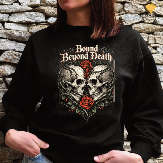 Bound Beyond Death Skull and Rose Design // 5 Apparel Choices // BLACK