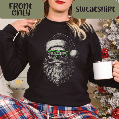 Jolly Vibes Skeleton Santa // Optional Skeleton Snowflake Sleeve // BLACK