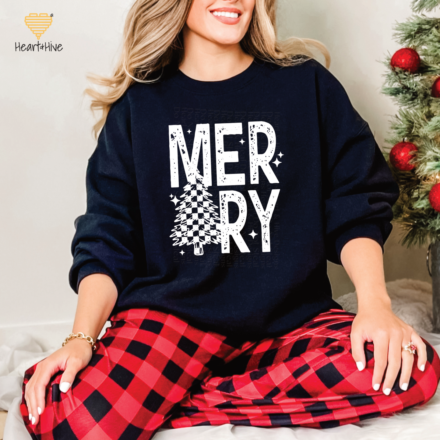 Merry Checkered Christmas Tree // Pullovers // 2 Colors