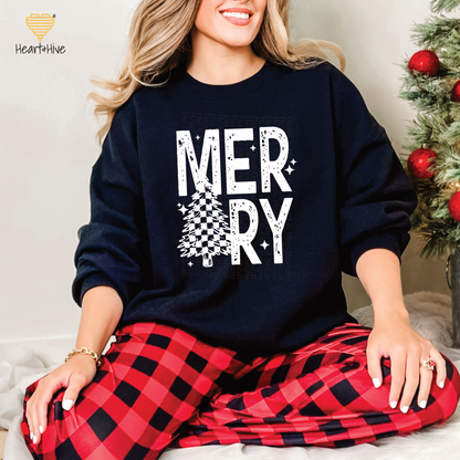 Merry Checkered Christmas Tree // Pullovers // 2 Colors