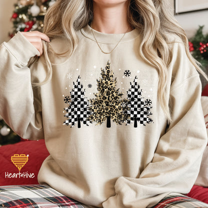 Checkered and Cheetah Christmas Trees // Pullovers // 3 COLORS