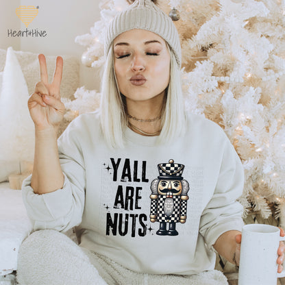 YALL ARE NUTS Funny Christmas Humor // Pullovers // SAND