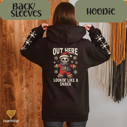 Out Here Looking Like a Snack Spooky Gingerbread // Optional Skeleton Snowflake Sleeve // BLACK