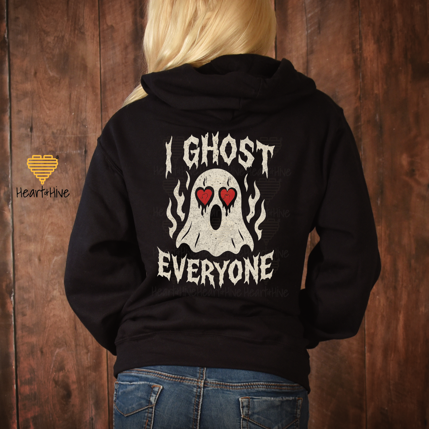 I Ghost Everyone Spooky Valentines Day // Optional Bleeding Heart Sleeves // BLACK