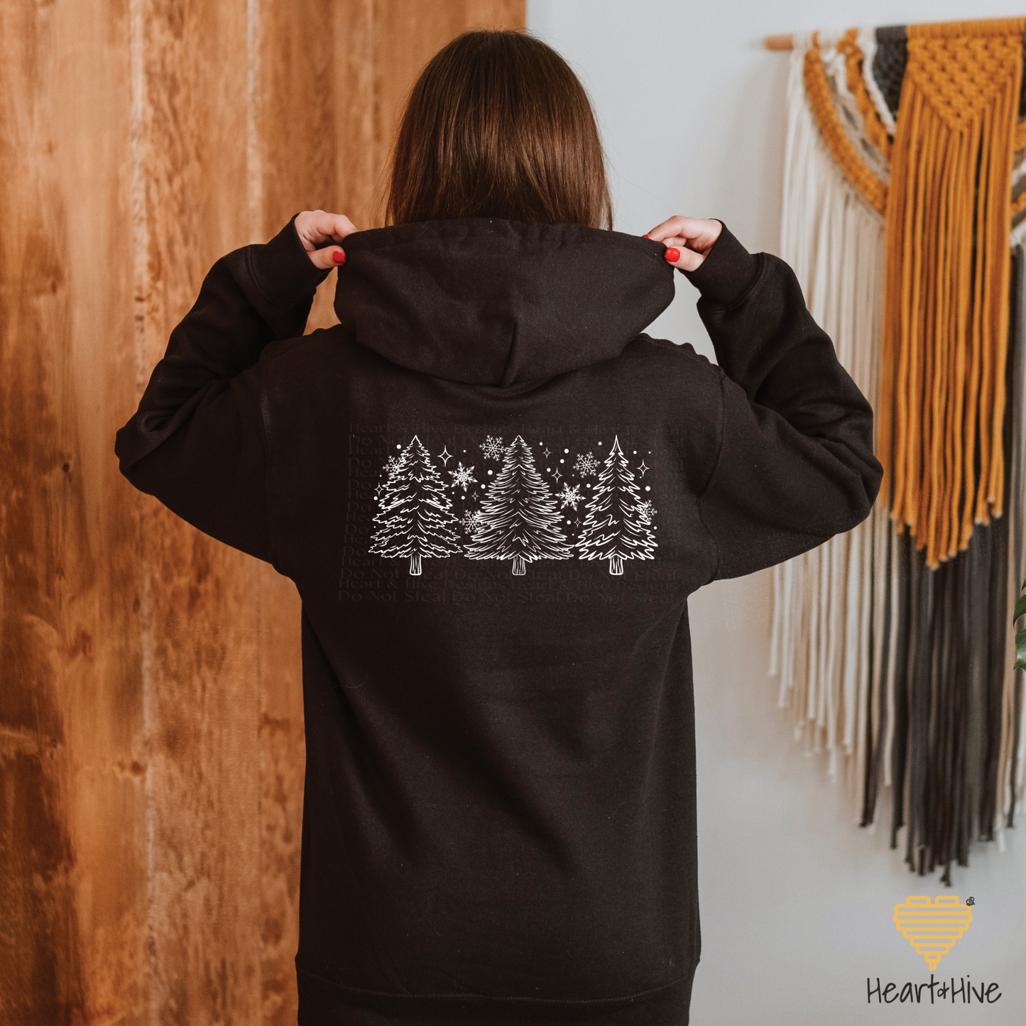 Christmas Tress // Optional Snowflake Sleeves // BLACK