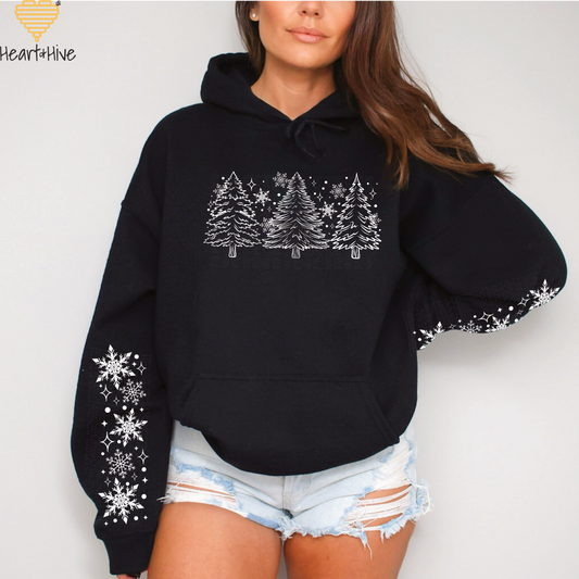 Christmas Tress // Optional Snowflake Sleeves // BLACK