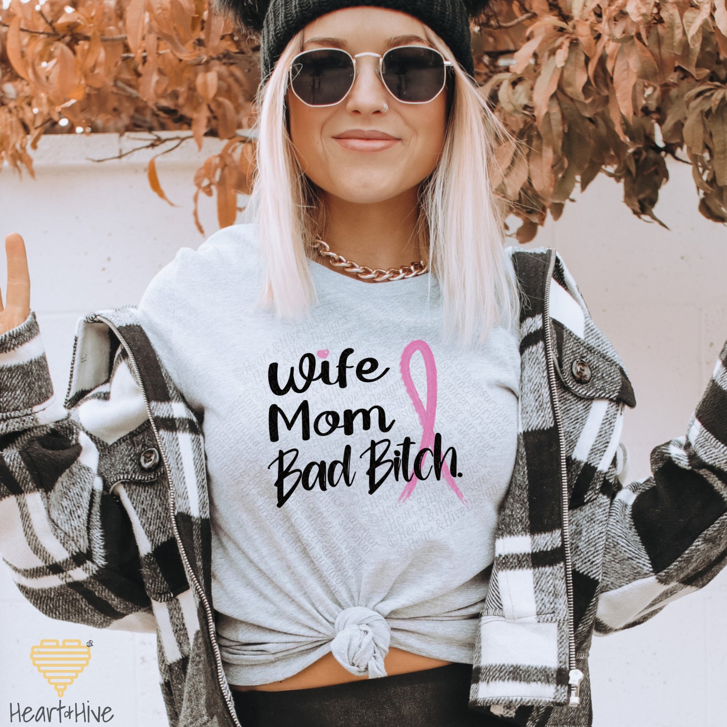 Wife Mom Fighter or Wife Mom Bad Bitch // Breast Cancer Awareness Shirt // Unisex Tee // 4 COLORS