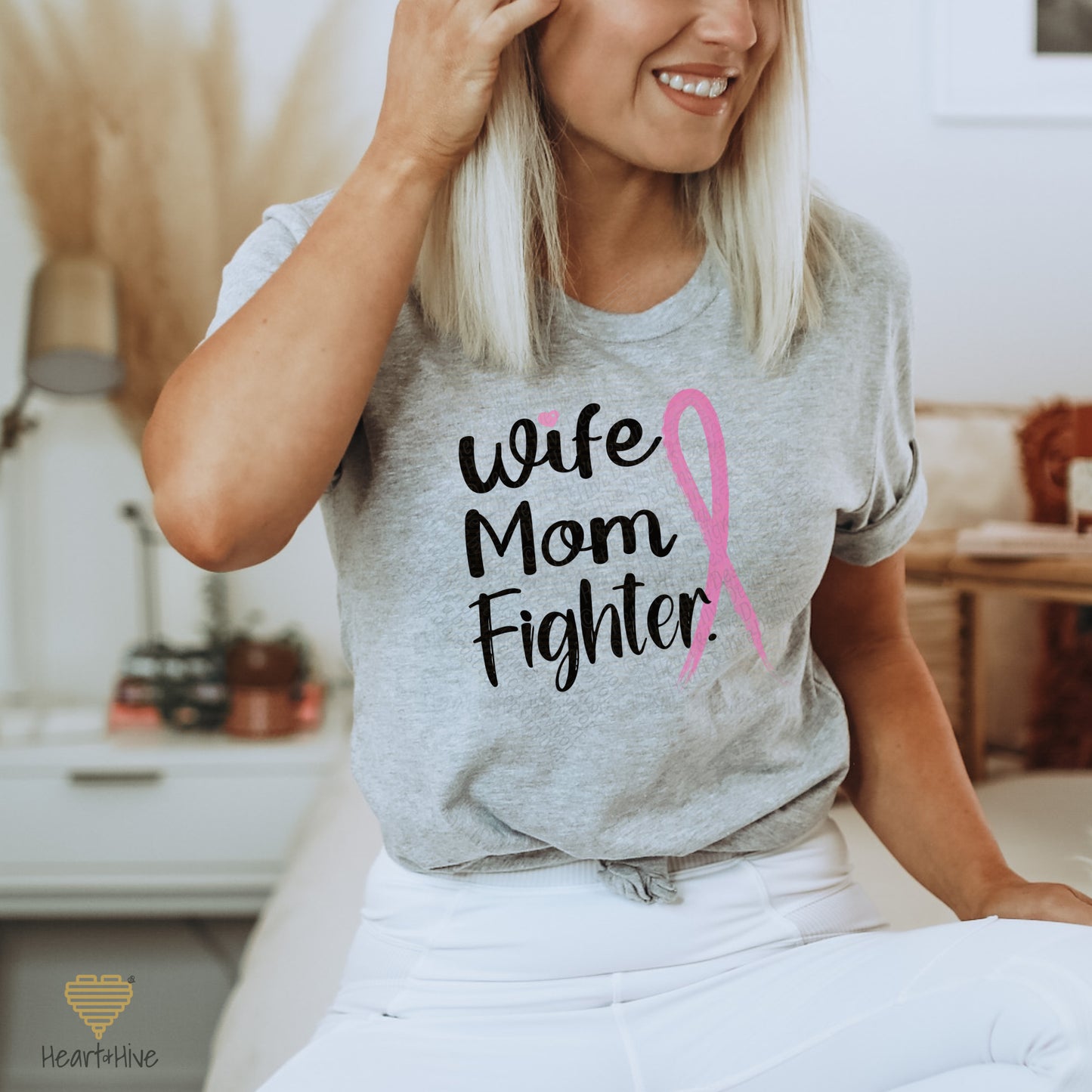 Wife Mom Fighter or Wife Mom Bad Bitch // Breast Cancer Awareness Shirt // Unisex Tee // 4 COLORS
