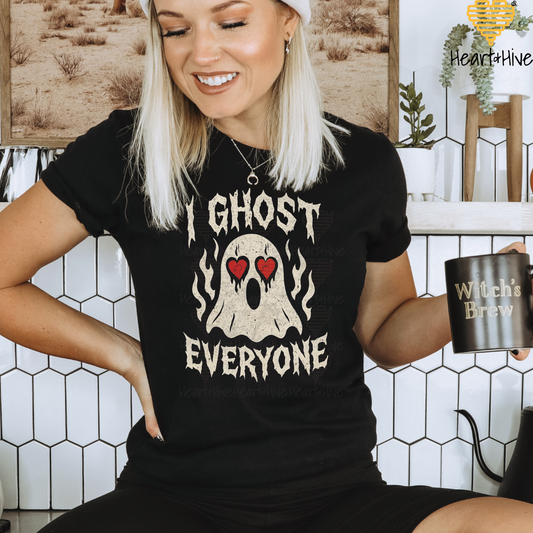 I Ghost Everyone Spooky Valentines Day // Optional Bleeding Heart Sleeves // BLACK