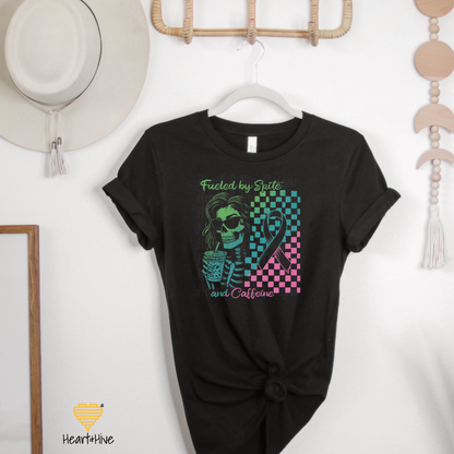 Fueled By Spite and Caffeine Metastatic Breast Cancer // Unisex Tee // BLACK