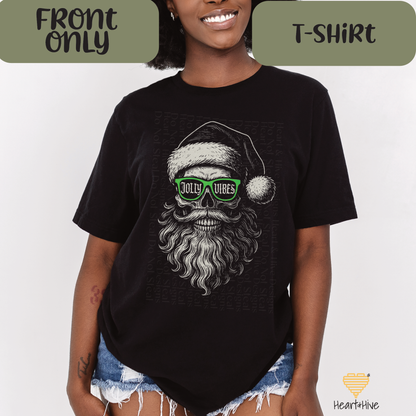 Jolly Vibes Skeleton Santa // Optional Skeleton Snowflake Sleeve // BLACK