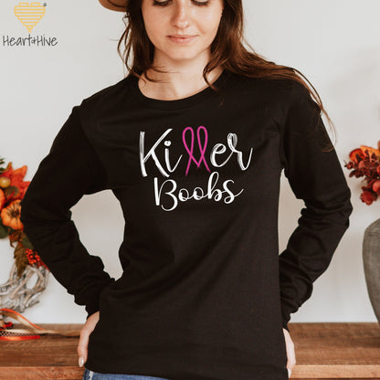 Killer Tits, Boobs or Tatas Breast Cancer // Unisex Long Sleeve Tee // 2 COLORS