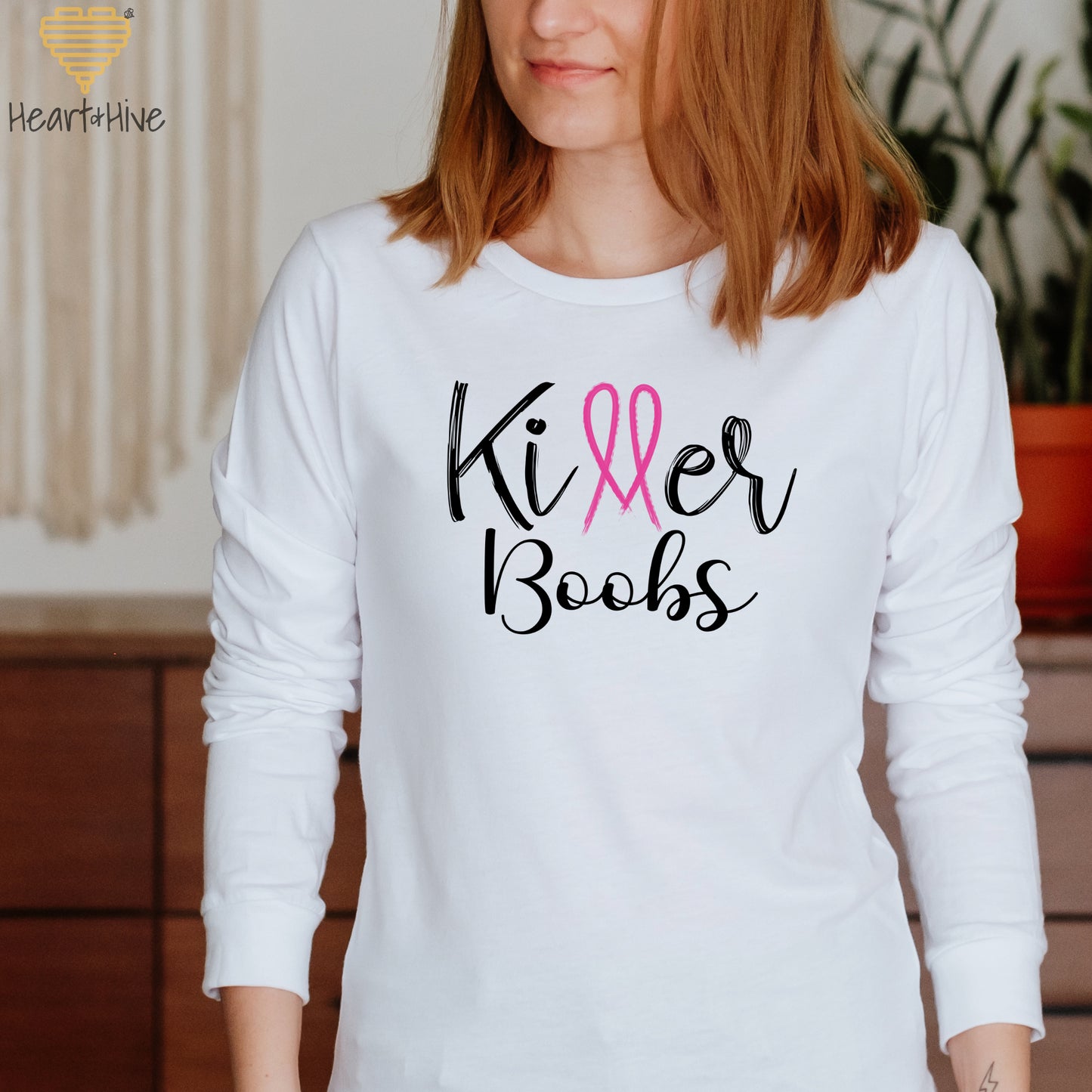 Killer Tits, Boobs or Tatas Breast Cancer // Unisex Long Sleeve Tee // 2 COLORS