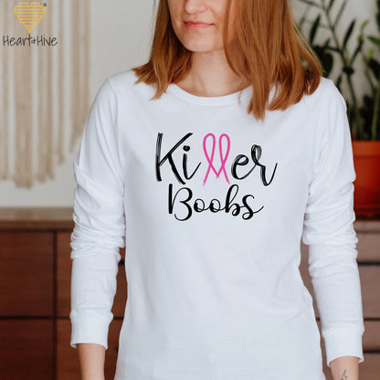 Killer Tits, Boobs or Tatas Breast Cancer // Unisex Long Sleeve Tee // 2 COLORS