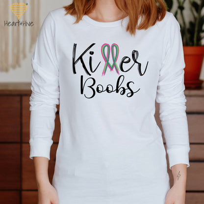 Killer Tits, Boobs or Tatas Metastatic Breast Cancer // Unisex Long Sleeve Tee // 2 COLORS