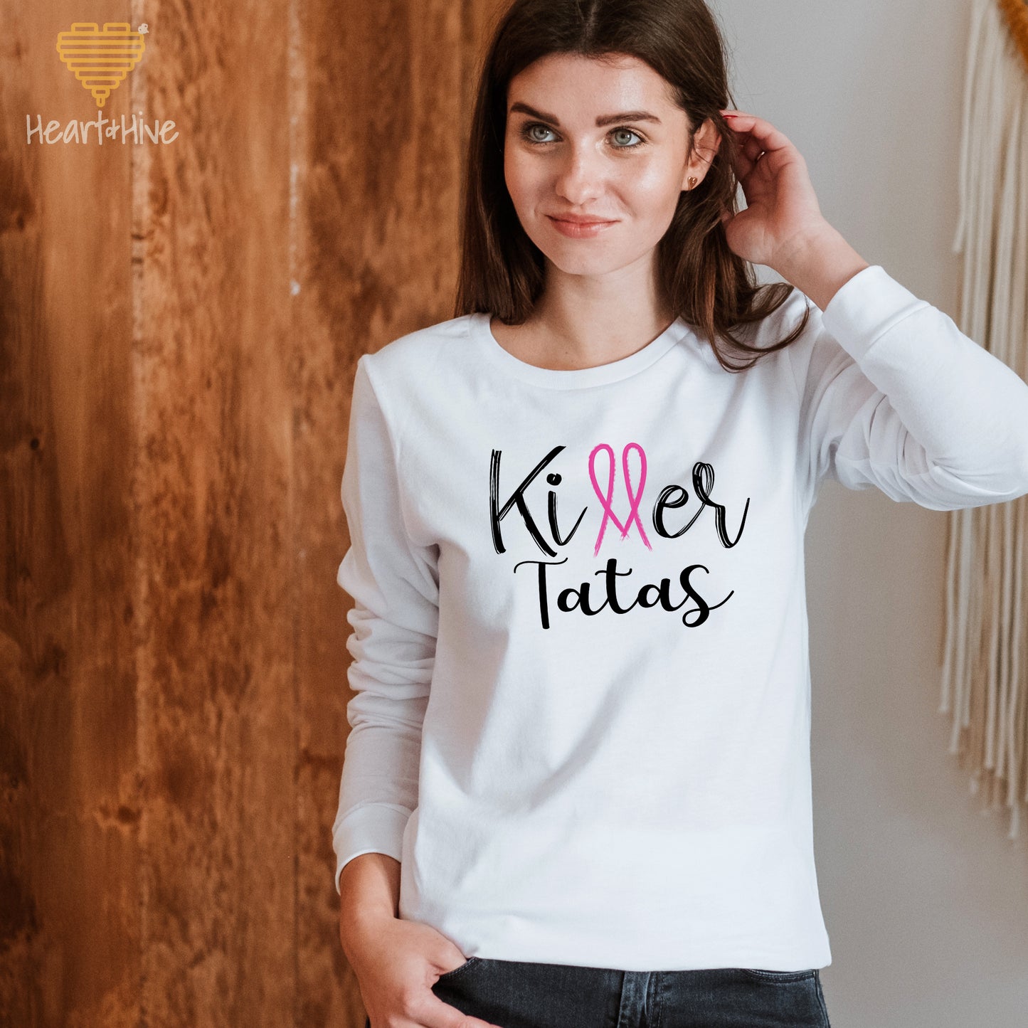 Killer Tits, Boobs or Tatas Breast Cancer // Unisex Long Sleeve Tee // 2 COLORS