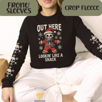 Out Here Looking Like a Snack Spooky Gingerbread // Optional Skeleton Snowflake Sleeve // BLACK