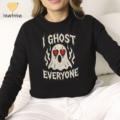 I Ghost Everyone Spooky Valentines Day // Optional Bleeding Heart Sleeves // BLACK