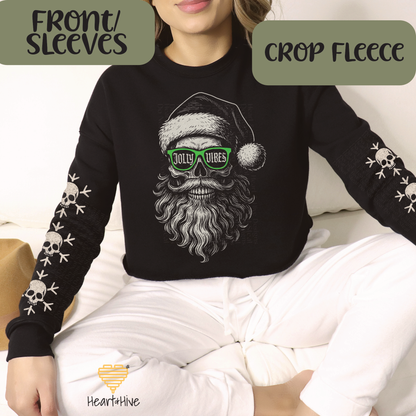 Jolly Vibes Skeleton Santa // Optional Skeleton Snowflake Sleeve // BLACK