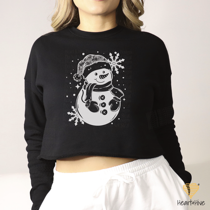 Lace Hat Snowman // Optional Snowflake Sleeves // BLACK