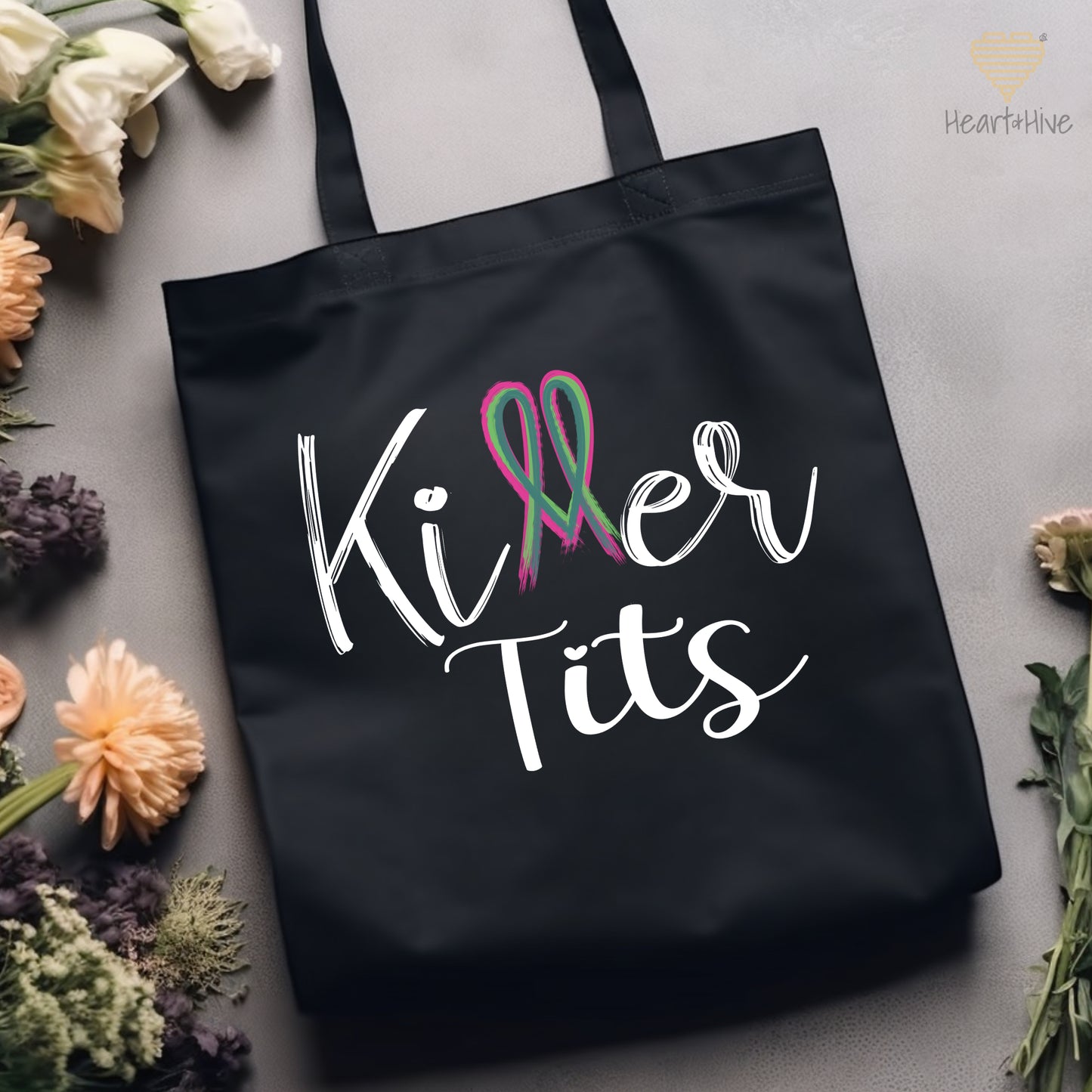 Killer Tits Metastatic Breast Cancer // Tote Bag // 2 COLORS - Heart & Hive Designs