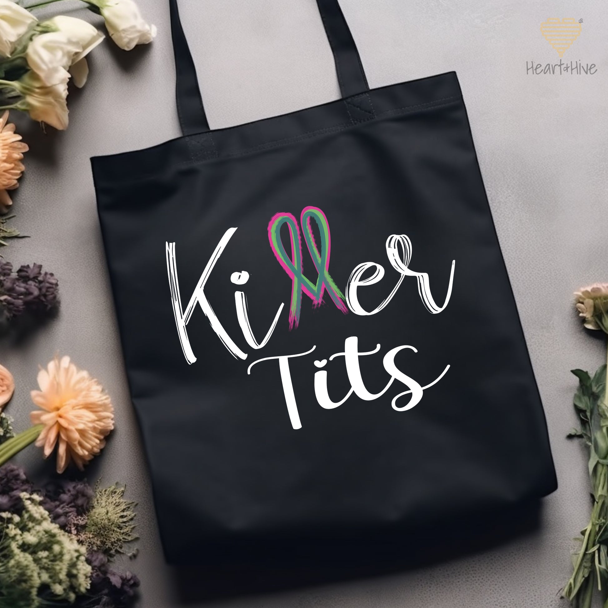 Killer Tits Metastatic Breast Cancer // Tote Bag // 2 COLORS - Heart & Hive Designs