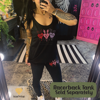 Love, Bite Me, Eww Cute Bat Winged Candy Heart Design // Unisex Softstyle Joggers // BLACK