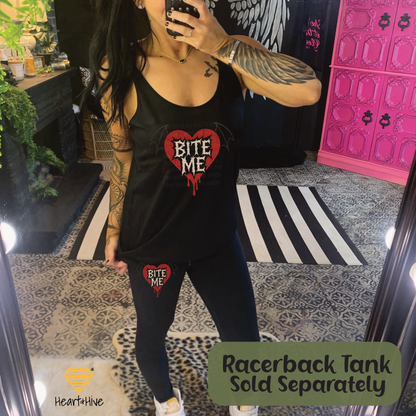 Bite Me Bat Wing Bleeding Heart Design // Unisex Softstyle Joggers // BLACK