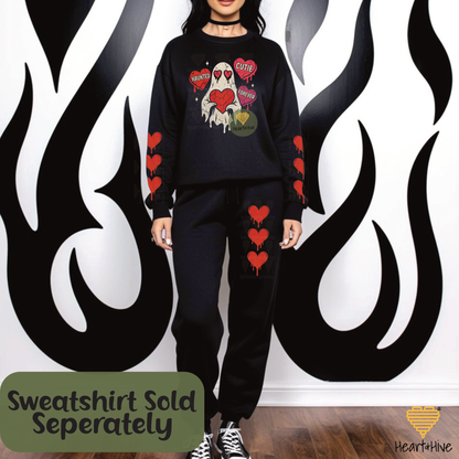 Haunted Cutie Forever Ghost // Spooky Valentines Day // Optional Bleeding Heart Sleeves // BLACK