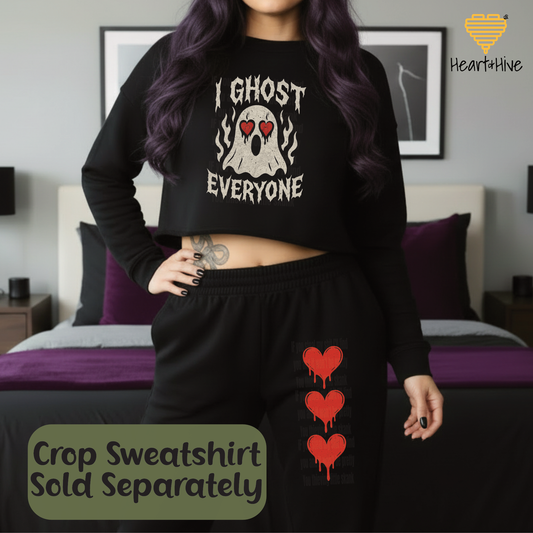 Bleeding Heart V-Day Design // Unisex Softstyle Joggers // BLACK