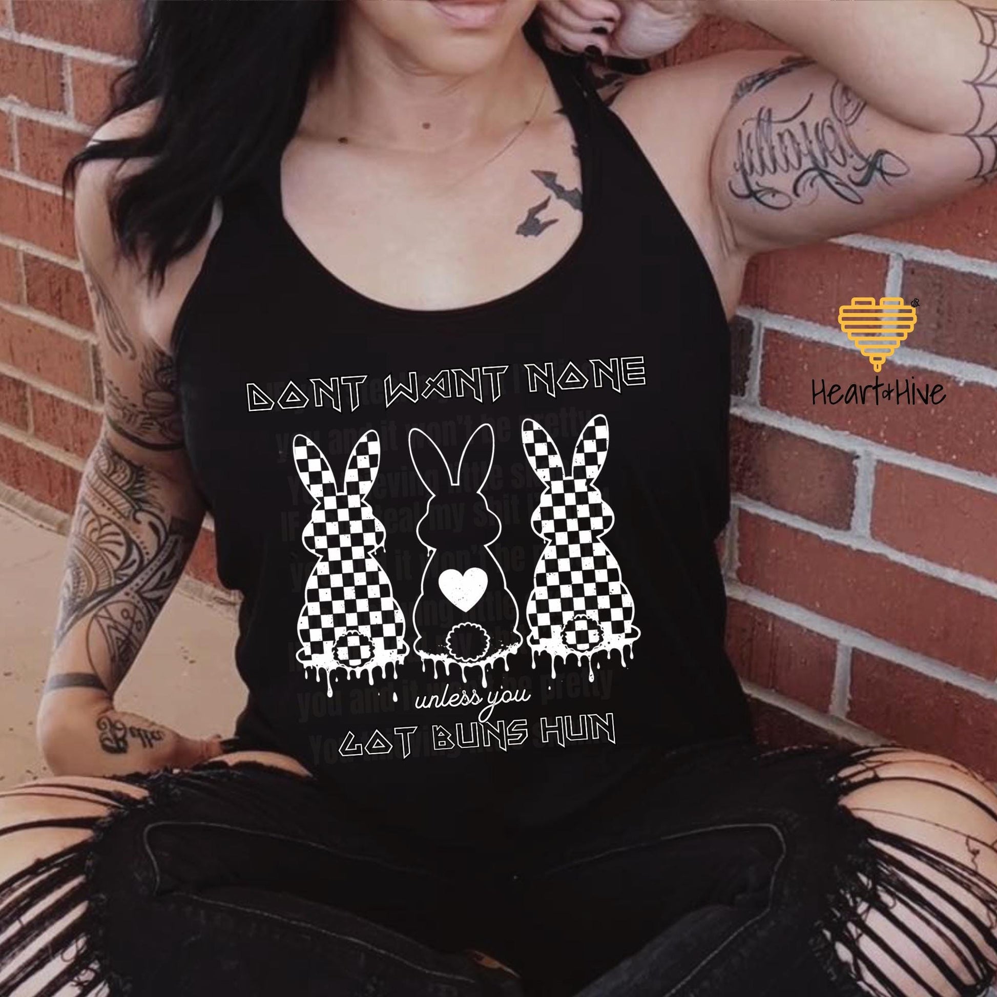 Don't Want None Unless You Got Buns Hun Bunnies • Cute Easter Tee • Spring Holiday Crop Fleece • Animal Lover Sweatshirt • Checkered Bunny
