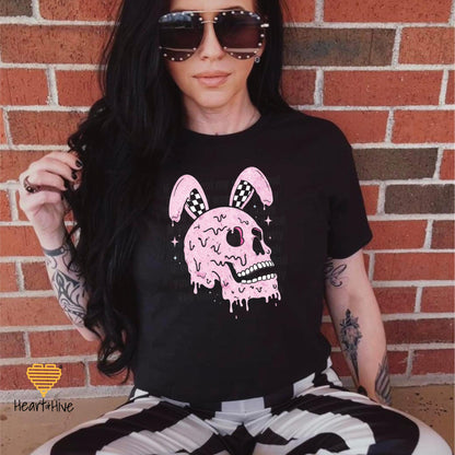 Skeleton Bunny Tee • Spooky Cute Easter Hoodie • Spring Crop Fleece • Animal Lover Racerback Tank • Gothic Pink Rabbit Top