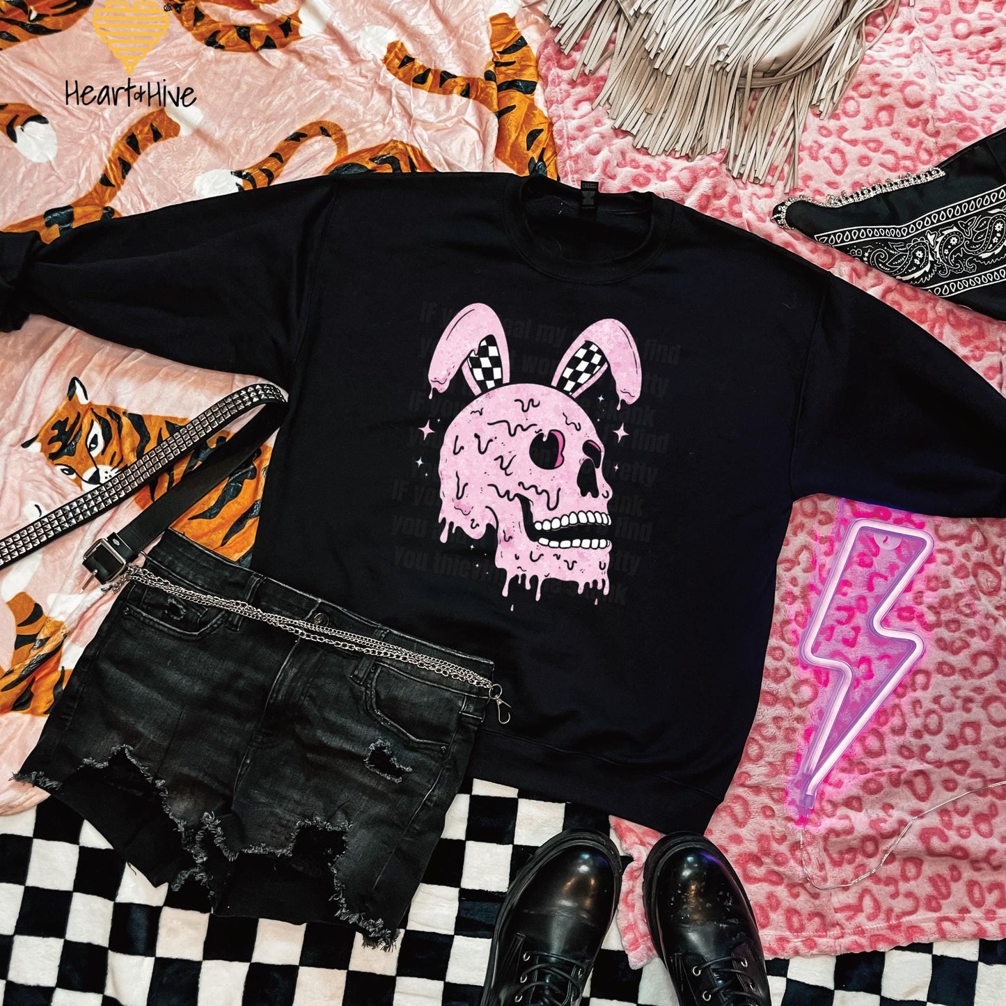 Skeleton Bunny Tee • Spooky Cute Easter Hoodie • Spring Crop Fleece • Animal Lover Racerback Tank • Gothic Pink Rabbit Top