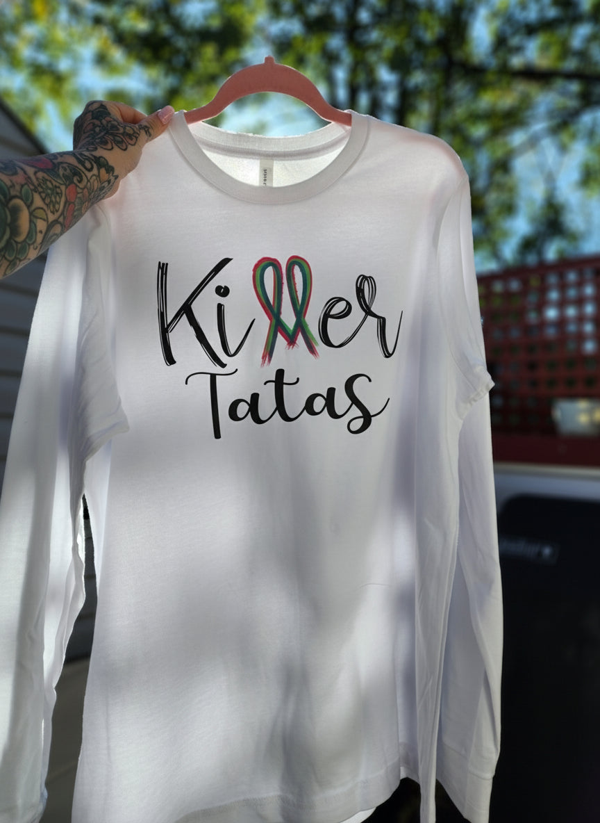 Killer Tits, Boobs or Tatas Metastatic Breast Cancer // Unisex Long Sleeve Tee // 2 COLORS
