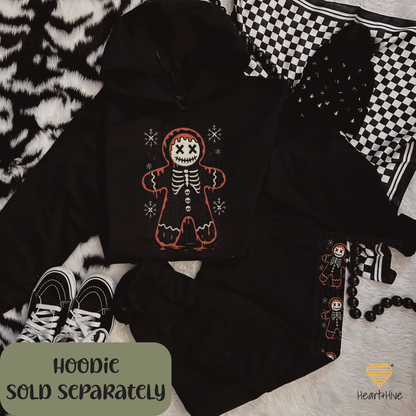 Skeleton Snowflake or Creepy Cute Gingerbread // Softstyle Joggers // BLACK